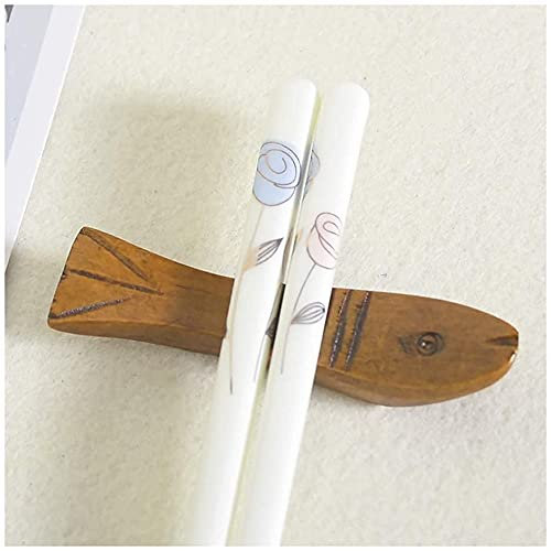 ZHANGZONG Palillos Palillos Chinos Palillos Sushi 10 Pares de Palillos de Porcelana Blanca, Palillos Chinos de cerámica para Uso Familiar, Palillos para ollas Calientes de Fideos de Sushi, Aptos p