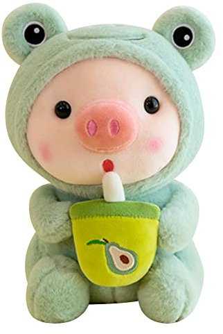 Babyflasche Schwein Plüschtier Gekleidet in Hase Frosch Tiger und Krabbe Kostüm Pinguin Puppe Plüsch Spielzeug Cartoon Schwein Umarmt Kissen Flauschiges Kawaii Pinguin Kissen Geschenk für Kinder