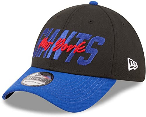 New Era New York Giants 2022 NFL Draft Black Royal 39Thirty Stretch Cap - M - L