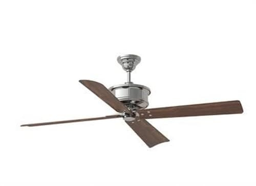 Generation Lighting | 4SBWR56PN | Subway 56 Indoor/Outdoor Polished Nickel Ceiling Fan With Handheld Remote Control And Reversible Motor