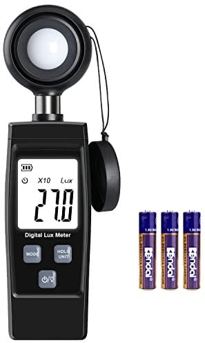 Light Meter, Handheld Lux Meter for Photography Grow Plants Led, Digital Photometer Illuminance Meter Range up to 200,000 Lux, Photo Illuminance Sensor with MAX/MIN Data Hold