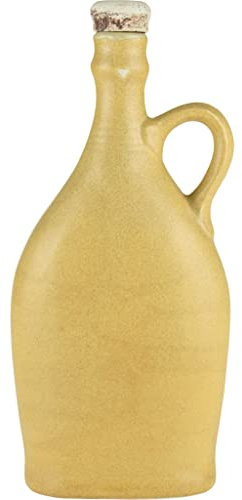eHonigwein.de Premium Quality Keramikflaschen Ideal für Liköre, Tinkturen, Weine, Met oder Öl | Flasche, Ölflasche, Steinzeugflaschen mit Kork| 750 ml | sand