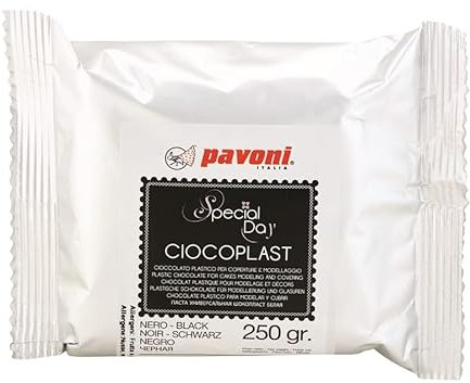 Zuckerpapier24® Modellier Schokolade von Pavoni Italia® 250 gramm (Schwarz) [cpn250]