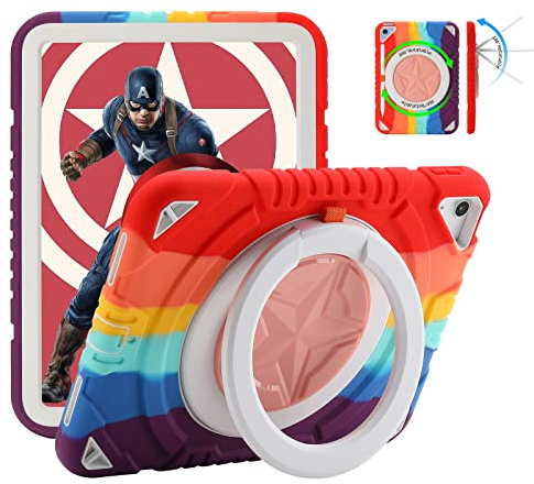 XZC iPad 10 Generation Hülle 10,9 Zoll 2022 Push Pop Stoßfeste Robust Schutzhülle mit Stifthalter Kickstand Schultergurt (Regenbogen)