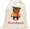 INDIGOS UG - Turnbeutel Mädchen - Beutel - 026 - Teddybär - Bedruckt mit Wunschname - Wunschtext - Rucksack Kinder - Wäschebeutel - Schule Kita - Kindergarten personalisierte Geschenke