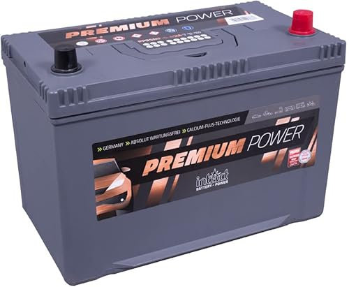 intAct Premium Starterbatterie 12V 95Ah 800A - Autobatterie mit 30% mehr Startleistung und Schnellladetechnik - auslaufsicher und wartungsfrei - Maße (LxBxH): 304x173x220mm, Pluspol rechts