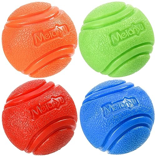 Vitalili Gummibälle für Hunde, Hundetraining-Ball, Wasserball, Spielzeug, hohe Sprungkraft, kaubeständig, Hundeball-Sets für mittelgroße und große Hunde, belgische Malinois-Geschenke (vier Farben, 7