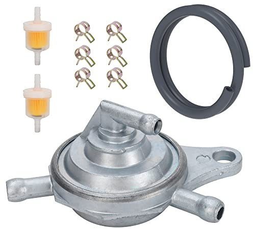 JIAYAN Inlin Moped Roller Kraftstoffventil Benzinhahn Kraftstoffleitung Kraftstofffilter Klemmen Kit für GY6 49cc 50cc 150cc 139qmb 157qmj Roketa Sunl Taotao ATV Motorradteile