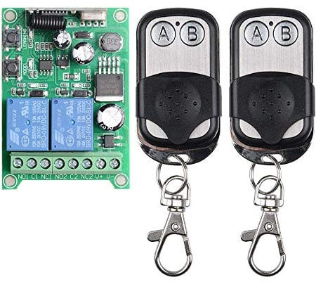 2 Kanal 12V 24V Funk-Empfänger universal Funkfernsteuerung kabellose Fernbedienung Funksteuerung Garagentore Controller 10A 433MHz Licht Motor Fernbedienung Schalter Relaissausgang