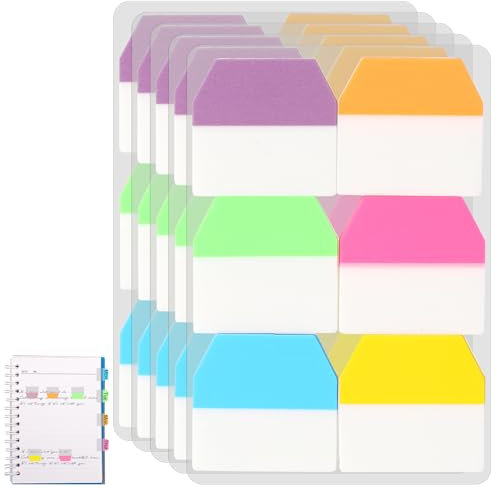 600 Stück Seitenmarkierungen Tabs 28x29 mm Farbige Beschreibbare Klebezettel Sticky Index Tabs Haftstreifen Bunt Page Marker Tabs für Büro Schule Dokumenten Bücher Dateiverwaltung