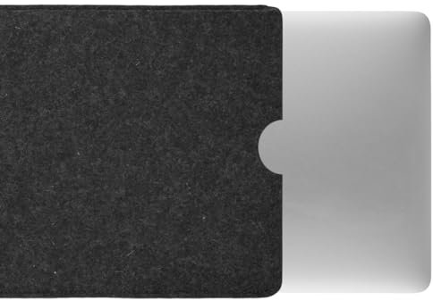 CoverKingz Filz Hülle für MacBook Pro 14 - Notebook Tasche handgefertigt aus Wollfilz - hochwertige Laptophülle aus 100% Schurwolle - Moderne Handmade Filzhülle Case Anthrazit