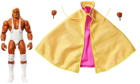 Mattel WWE Figur mit Gelenken, Kollektion Elite, Legende Hulk Hogan, austauschbare Hände und Zubehör, Truefx-Technologie, 25 Gelenke, zum Sammeln, Kinderspielzeug, ab 3 Jahren, HVF55