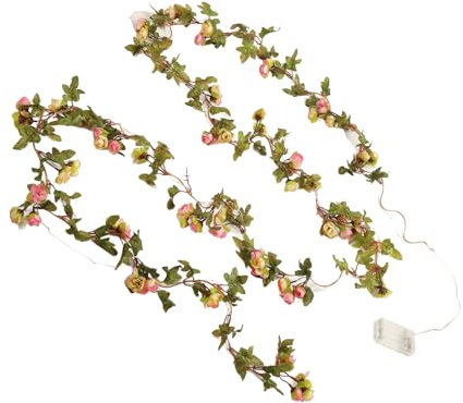 LED-Rosenblüten-Lichterkette, 40 Stück LED-Perlen-Blumenranken-Lichterkette, Romantische Dekoration, für Hochzeit, Party, Garten, Zuhause, Tisch, Wand, Schlafzimmer, Dekoration,