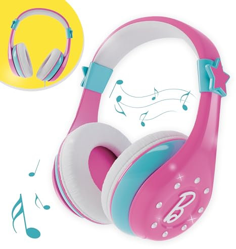 Lisciani - BARBIE Fashion Bluetooth Headphones - Casque Bluetooth Barbie - Accessoire Audio Enfant - Rose - Confort Ajustable - Connexion Sans Fil - Pour Fans de Barbie - Pour Enfants dès 4 ans