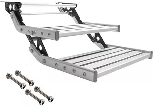 CHBMZ Trittstufe Wohnmobil, Elektrisch, Automatisch/Manuell, mit Licht, für Wohnmobil, Wohnwagen, 150 Kg (Color : Manual Without Light, Size : Double Layer)
