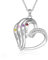 jewelora Damen Herz Silber Halskette Kette mit Namen Geburtsstein Personalisiertes Geschenk für Mama Tochter Oma Muttertag Weihnachten Valentinstag (4 name)