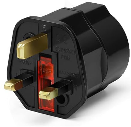 Adattatore spina tipo G (da inglese) a europeo (UE), 3.250 W, nero