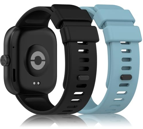 Pheant Bracelet Compatible avec Xiaomi Redmi Watch 4 Bracelets en Silicone de Remplacement pour Femme Homme, Bleu Beige