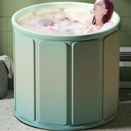 haiyusm Faltbare Badewanne Erwachsene Tragbarer Badewannen mit Sprudelfunktion für Den Außenbereich Eistonne Mobile Badewanne für Dusche Ice Bath PVC (70cm,Greener)
