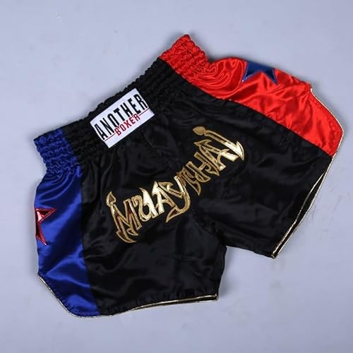 Short de Muay Thai, MMA, arts martiaux, lutte, kickboxing, combat, gym, entraînement pour hommes et femmes, équipement de vêtements (3XL, noir)
