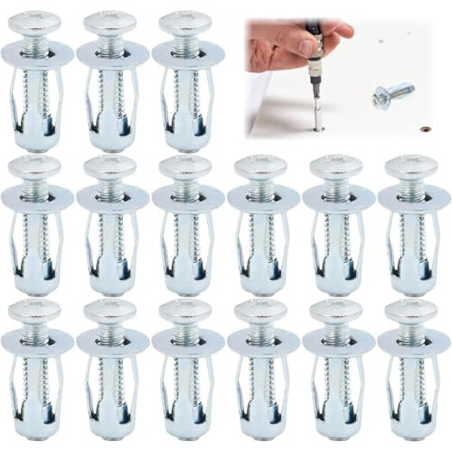 15 Tasselli per cavità in metallo, M8 x 30, tasselli per cavità in metallo, tasselli cavi, tasselli in cartongesso, tasselli in metallo, tasselli, Specchi su Cemento e Mattone Pieno