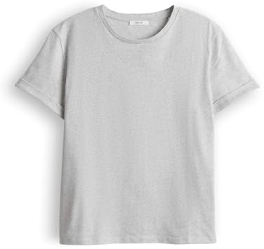 OPUS Damen Kurzarmshirt | Basicshirt SONZI Regular aus nachhaltiger Baumwolle Easy Grey, 36