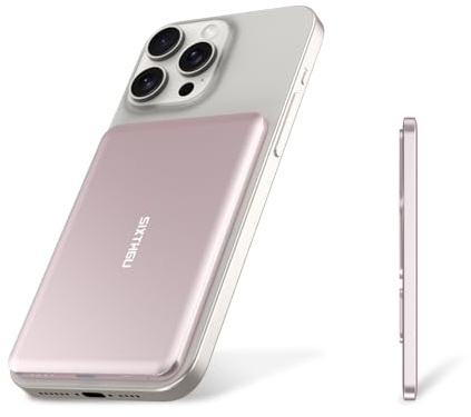 Magnetic Slim Portable Charger, 5000mAh Wireless Power Bank[Alloy-made], S05 PD 20W Fast Charging USB C Battery Pack Compatible with MagSafe, iPhone 16/15/15 Pro/15 Pro Max, iPhone 14/13/12 Series