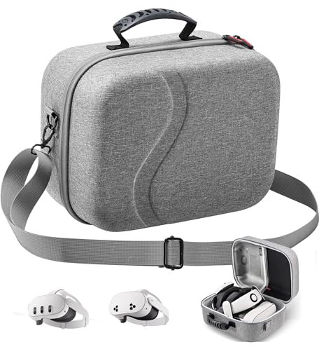 TIMIFTE Large Meta Quest 3 Case for Meta Quest 3S/Quest 3, Hard Travel Bag Compatible with BOBOVR S3 Pro, VR Game Headset Accessories, Hard Travel Case for Quest 3S Controller Grips, and Adapter
