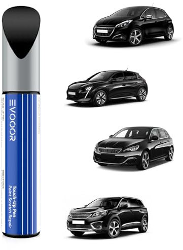 KTV Noir Perla Nera Retouche de peinture pour Peugeot, réparation des rayures pour voiture, solution rapide et facile pour la réparation.
