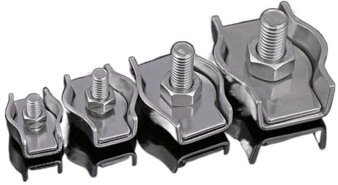 Drahtseilklemmen, Drahtseilkabelklemmen 4 STÜCKE M2-M10 304 Edelstahl Simplex/Duplex Bolzenklemme Drahtseil Kabelklemme Bremssattel Einfacher Griff Drahtseilklemmen(Simplex M3)