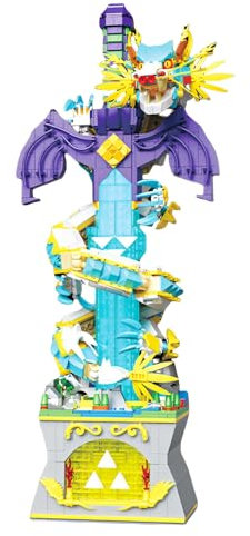 Meister Schwert Mikro Bausteine Bausatz, Dekorationen mit Drachen für Link Fans, Mini Klemmbausteine Anzeige Modell Spielzeug, Kreative Geschenke für Kinder Jungen Mädchen ab 8 Jahren(1433 Stücke)
