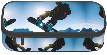 JJPUNGK Aufbewahrungstasche für Snowboarden, mit Bilderdruck, großes Fassungsvermögen, 21,6 x 5,1 x 9,4 cm, multifunktionale Tasche für Stifte, Schwarz , Einheitsgröße