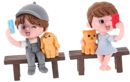 RORPOIR Paarskulptur-dekor Aus PVC Romantische Miniatur-Figuren Für Schreibtisch Oder Zuhause DIY-selbstgemachte Statue Als Valentinstagsgeschenk Oder Entertainment-Center-Dekoration