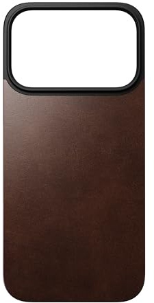 NOMAD Magnetic Leather Backcover MagSafe | für iPhone 17 Pro | Backcover aus hochwertigem Echtleder | MagSafe kompatibel | Rustic Brown Horween