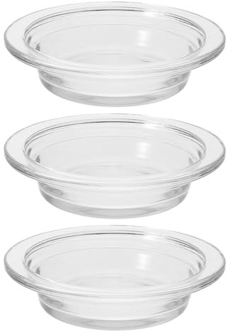 Alipis 3 Stück Runde Glas Schalen in Strohhut Form Duftwachs Lampe Ersatz Einfach zu Reinigen Vielseitig Kompatibel für Schlafzimmer und Wohnzimmer 115mm Durchmesser