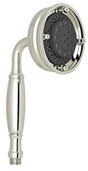 Rohl 1151/8PN Three Function Five Jet Straight Classic Handshower with All Metal Brass Handle and Flow Restrictor, Polished Nickel