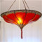 GURU SHOP Henna Leder Deckenlampe/Deckenleuchte - Salem Orange, 20x50x50 cm, Orientalische Deckenlampen