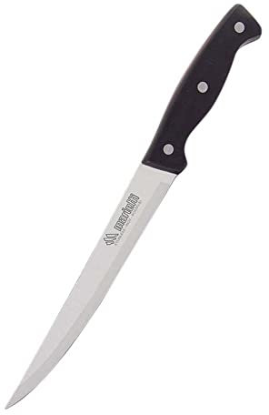 Marietti 152FT ARROSTO Aufschnittmesser, 20 cm Glatt Klinge, Grau/Schwarz