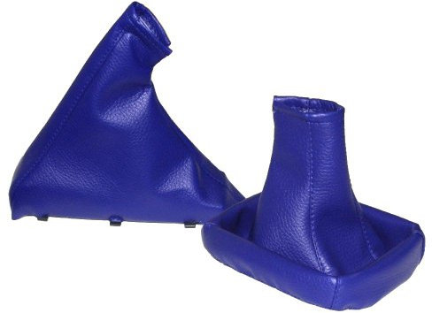 AERZETIX - Satz schaltsack + handbremssack - kunstleder - farbe blau leder - für auto