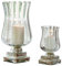 Loberon Coppia di portacandele Lumio, Trasparente/Argento