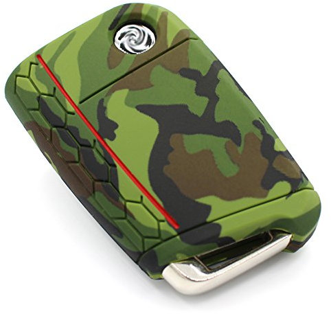 Schlüssel Hülle VB für 3 Tasten Auto Schlüssel Silikon Cover Schlüsselhülle Etui Schutzhülle (Camouflage)