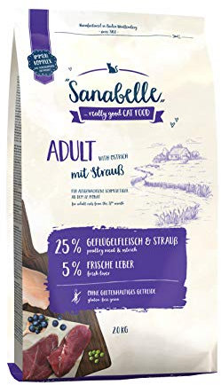 Sanabelle Adult mit Strauß | Katzentrockenfutter für ausgewachsene Katzen (ab dem 12. Monat) | 4 x 2 kg