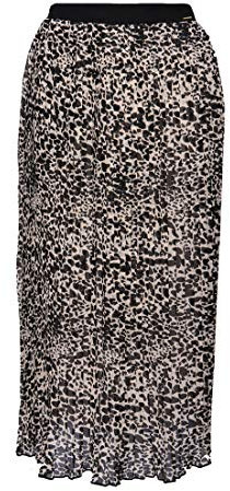 Superdry Damen Pleated MIDI Skirt Rock, Schwarz (Alaska Leopard Print O6V), L (Herstellergröße:14)