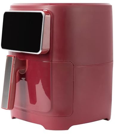 BERGNER MAROON - Friggitrice ad aria 1800W 6,9L - 8 programmi di cottura - Timer fino a 30 min - Controllo temperatura 80-200°C - Rivestimento Ceratech - Finitura opaca - Con cestello grill