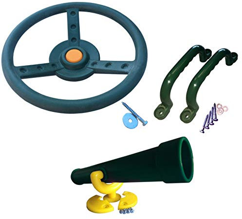 Loggyland Zubehörset für Spielturm Lenkrad, Fernrohr und Handgriffe, grün