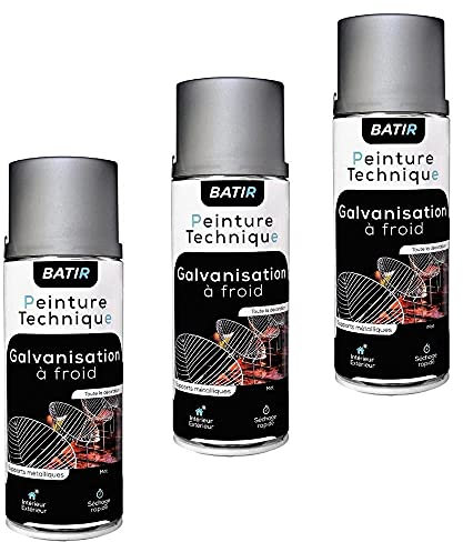 MadeInNature Set 6 Spraydosen Sprühfarbe Sprühlack Technikfarbe Kaltverzinkung Mattgrau - 400ml - Innen und Außen