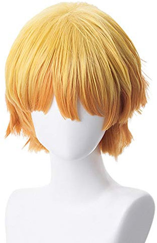 OSIAS Anime Cosplay Perücke, Demon Slayer Perücke, für Halloween, Party, Karneval, Nachtleben, Konzerte, Hochzeiten (Agatsuma Zenitsu Wig)