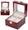 ZJchao Uhrenbox für 2 Uhren, Uhrenkasten Holzmaterial Uhrenvitrine mit herausnehmbaren Uhrenkissen & Glasdeckel Uhrenschatulle Uhrenkoffer Uhren Aufbewahrung Elegante