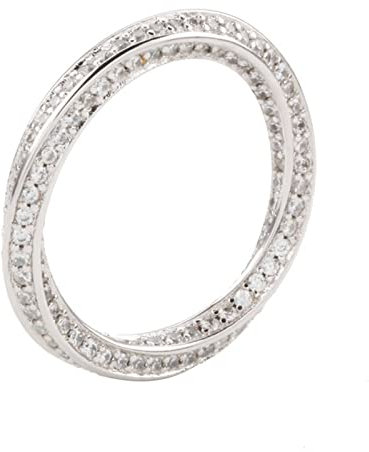 Musihy Ring Verlobung, Wedding Ring Möbiusband Zirkonring Pavé Fassung Zirkonia Weiß Ringgröße 62 Mutter Geschenke
