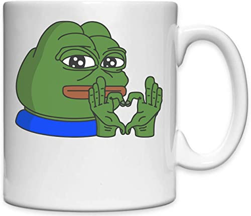 Pepe The Frog Hand Heart Meme Art Weiße Keramiktasse Weiß One Size